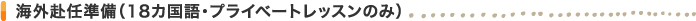 海外赴任準備（18カ国語・プライベートレッスンのみ）